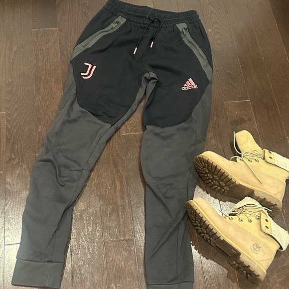 Men’s Adidas Juventus Black Gray Joggers with Pink Details | Size S - Picture 5 of 17